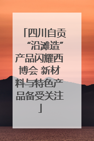 四川自贡“沿滩造”产品闪耀西博会 新材料与特色产品备受关注