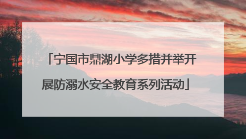宁国市鼎湖小学多措并举开展防溺水安全教育系列活动