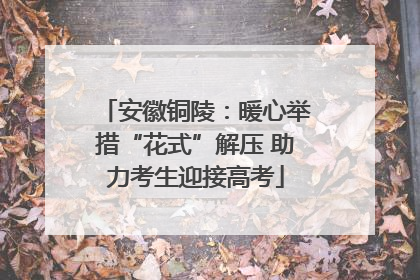 安徽铜陵：暖心举措“花式”解压 助力考生迎接高考