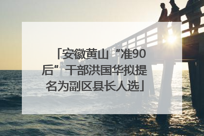 安徽黄山“准90后”干部洪国华拟提名为副区县长人选