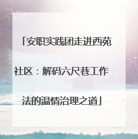 安职实践团走进西苑社区：解码六尺巷工作法的温情治理之道