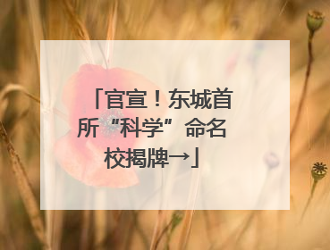 官宣！东城首所“科学”命名校揭牌→