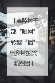 夷陵村干部“触网”转型“播”出乡村振兴新图景