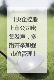 央企控股上市公司密集发声，多措并举加强市值管理