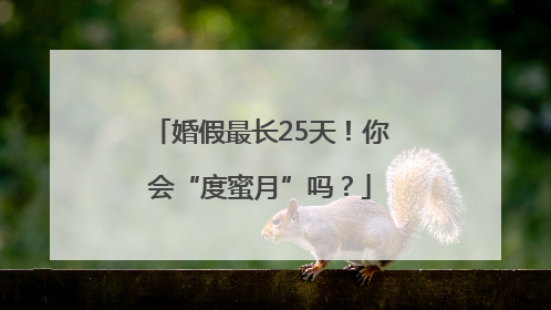 婚假最长25天！你会“度蜜月”吗？