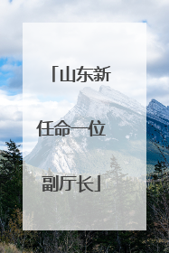 山东新任命一位副厅长