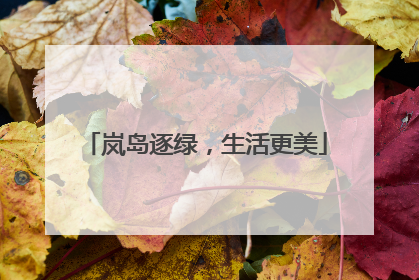 岚岛逐绿，生活更美