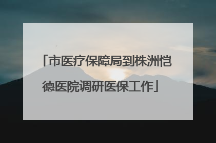 市医疗保障局到株洲恺德医院调研医保工作