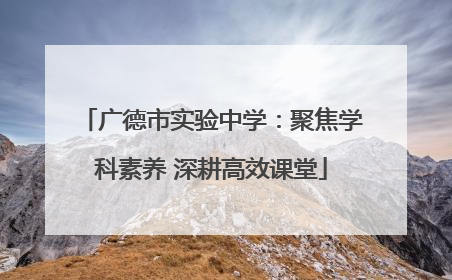 广德市实验中学：聚焦学科素养 深耕高效课堂