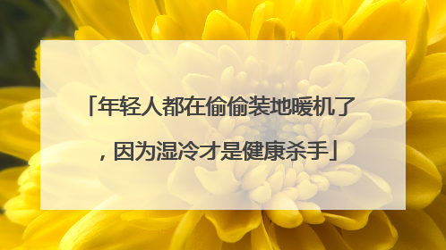 年轻人都在偷偷装地暖机了，因为湿冷才是健康杀手