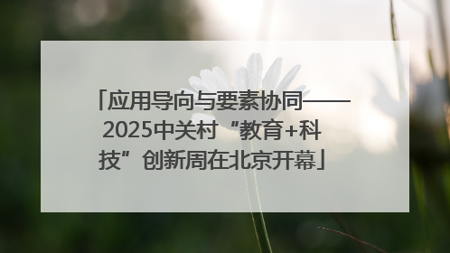 应用导向与要素协同——2025中关村“教育+科技”创新周在北京开幕