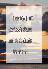 廊坊市低空经济发展座谈会在廊坊举行