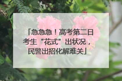 急急急！高考第二日考生“花式”出状况，民警出招化解难关