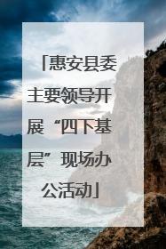 惠安县委主要领导开展“四下基层”现场办公活动