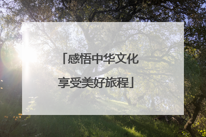 感悟中华文化 享受美好旅程