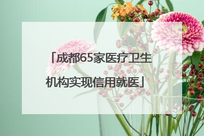 成都65家医疗卫生机构实现信用就医