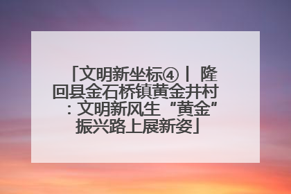 文明新坐标④丨 隆回县金石桥镇黄金井村：文明新风生“黄金” 振兴路上展新姿