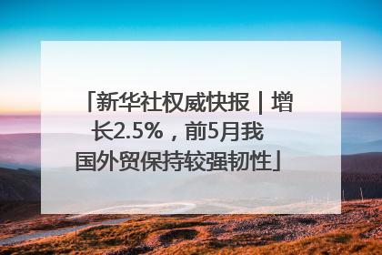 新华社权威快报｜增长2.5%，前5月我国外贸保持较强韧性