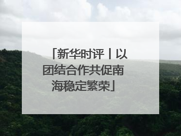 新华时评丨以团结合作共促南海稳定繁荣