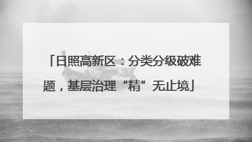 日照高新区：分类分级破难题，基层治理“精”无止境