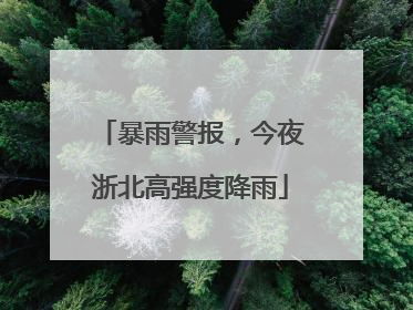 暴雨警报，今夜浙北高强度降雨