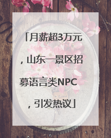 月薪超3万元，山东一景区招募语言类NPC，引发热议