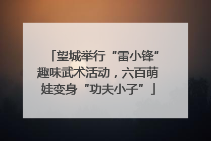 望城举行“雷小锋”趣味武术活动，六百萌娃变身“功夫小子”
