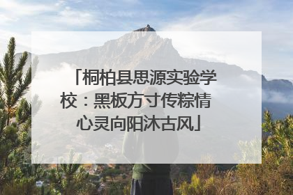 桐柏县思源实验学校：黑板方寸传粽情 心灵向阳沐古风