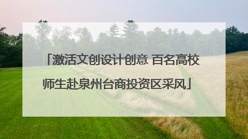 激活文创设计创意 百名高校师生赴泉州台商投资区采风