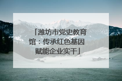 潍坊市党史教育馆：传承红色基因 赋能企业实干