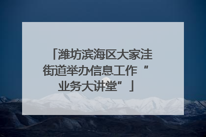 潍坊滨海区大家洼街道举办信息工作“业务大讲堂”