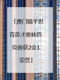 澳门镜平世青英才奥林匹克赛获2金1荣誉