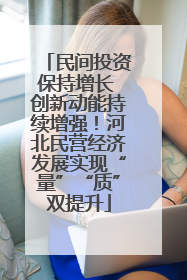 民间投资保持增长 创新动能持续增强！河北民营经济发展实现“量”“质”双提升