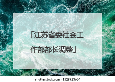 江苏省委社会工作部部长调整