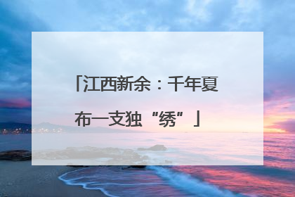 江西新余：千年夏布一支独“绣”