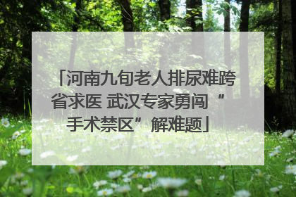 河南九旬老人排尿难跨省求医 武汉专家勇闯“手术禁区”解难题