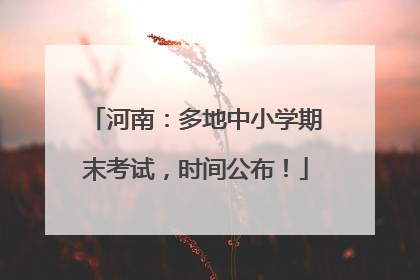 河南：多地中小学期末考试，时间公布！