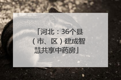 河北：36个县（市、区）建成智慧共享中药房