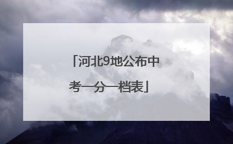 河北9地公布中考一分一档表