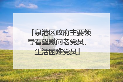 泉港区政府主要领导看望慰问老党员、生活困难党员