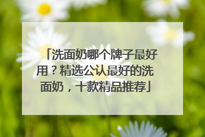 洗面奶哪个牌子最好用？精选公认最好的洗面奶，十款精品推荐