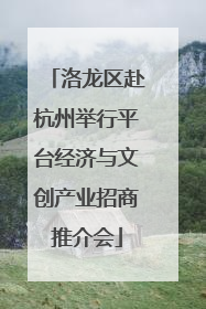 洛龙区赴杭州举行平台经济与文创产业招商推介会