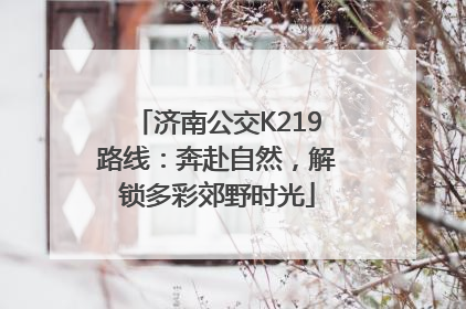 济南公交K219路线：奔赴自然，解锁多彩郊野时光