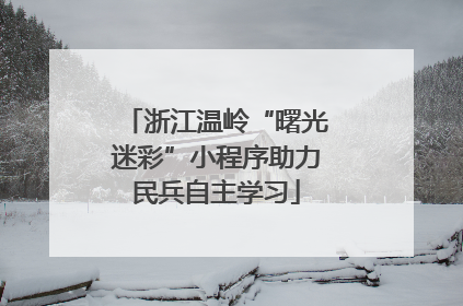 浙江温岭“曙光迷彩”小程序助力民兵自主学习