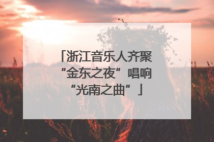浙江音乐人齐聚“金东之夜”唱响“光南之曲”