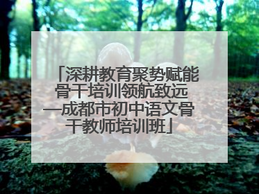 深耕教育聚势赋能 骨干培训领航致远—成都市初中语文骨干教师培训班
