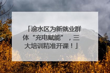 渝水区为新就业群体“充电赋能”，三大培训精准开课！