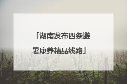 湖南发布四条避暑康养精品线路
