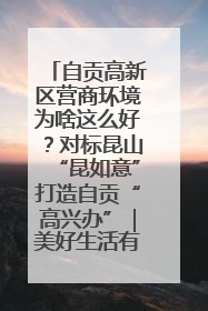 自贡高新区营商环境为啥这么好？对标昆山“昆如意”打造自贡“高兴办”｜美好生活有“盐”味