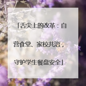 舌尖上的改革：自营食堂、家校共治，守护学生餐盘安全